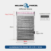 MillionParcel Aluminium Foil Bag | Thermal Bag | Cooler Insulated Bag | Food Delivery Bag | Foam Box