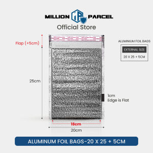 MillionParcel Aluminium Foil Bag | Thermal Bag | Cooler Insulated Bag | Food Delivery Bag | Foam Box