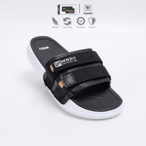 Wajendra x MNDY - Pervez Black - Sandal Selop Slide Pria / Garansi Tukar Ukuran / Anti Slip / Ringan / Anti Bau / Durable