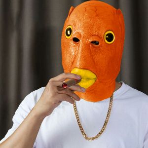 Mũ Trùm Đầu Cherful655 Murlocs Mũ Trùm Đầu Cá Xanh Lá Mặt Nạ Cao Su Dụng Cụ Tiệc Vui Nhộn