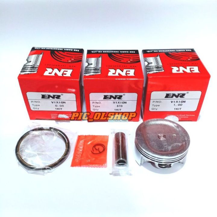 Piston Kit Set Yamaha VIXION Old Lama Ukuran Os : STD - 25 - 50 - 75 - 100 - 150 - 200  Produk Original ENR