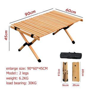 60cm 90cm 120cm Table Outdoor Folding Camping Table Portable Roll-Up Table Solid Wood Furniture Table