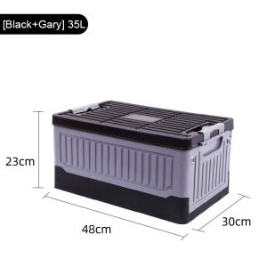Foldable Storage Box 35-45L Heavy-Duty Waterproof PP Material Stackable Organizer Bin with Ventilation Holes Ideal for Camping Outdoor Gear Car Trunk Storage Home Closet & Travel Use