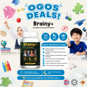 BRAINY+ Vitamin Minda Anak Focus Memory & Screen Eye Support Better Sleep Kids Chewable Tablet