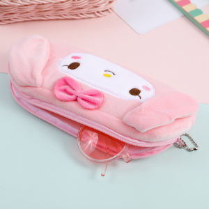 TEMPAT PENSIL SANRIO BULU HALUS / FASHION / LUCU / KARAKTER / PASTEL / CINNAMOROLLU / HELLO KITTIE / KUROMIH /