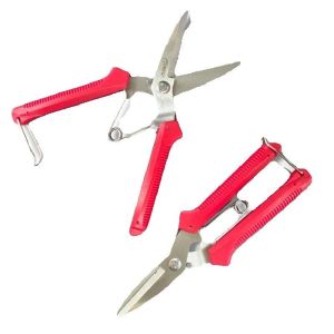 Gunting Stek Stayvic Lurus - Gunting Dahan Ranting Tanaman Bunga Pruning Shear dengan pegangan merah dan bilah tajam.