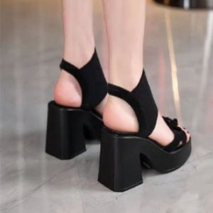 [Free Shipping] Roman Sandals For Women Mid-Heel Spring/Summer Waterproof Platform T-Strap Open-Toe Chunky Heel WomenS High Heels