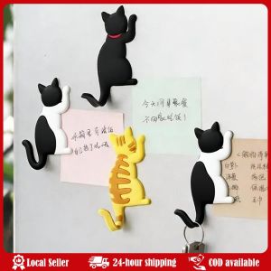 Cat Tail Refrigerator Magnetic Hooks Cute Cartoon Animal Style Magnetic Cartoon Cat Refrigerator Sticker Fridge Magnet Hanging Hook Tail Fridge Magnet Hook