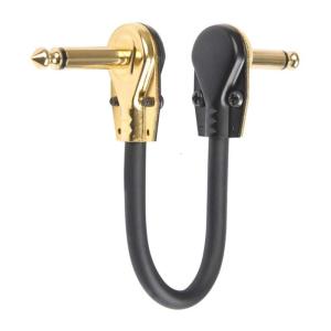 Set of 2pcs 1/4inch Guitar Patched Auxiliary Cable 6.35mm Right Angle Connector Cord for Effects Pedals 30cm Length