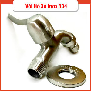 Vòi xả sàn vòi hồ đúc 100% inox 304 xám bóng ko gỉ sét Vòi hồ inox 304 ren 21mm