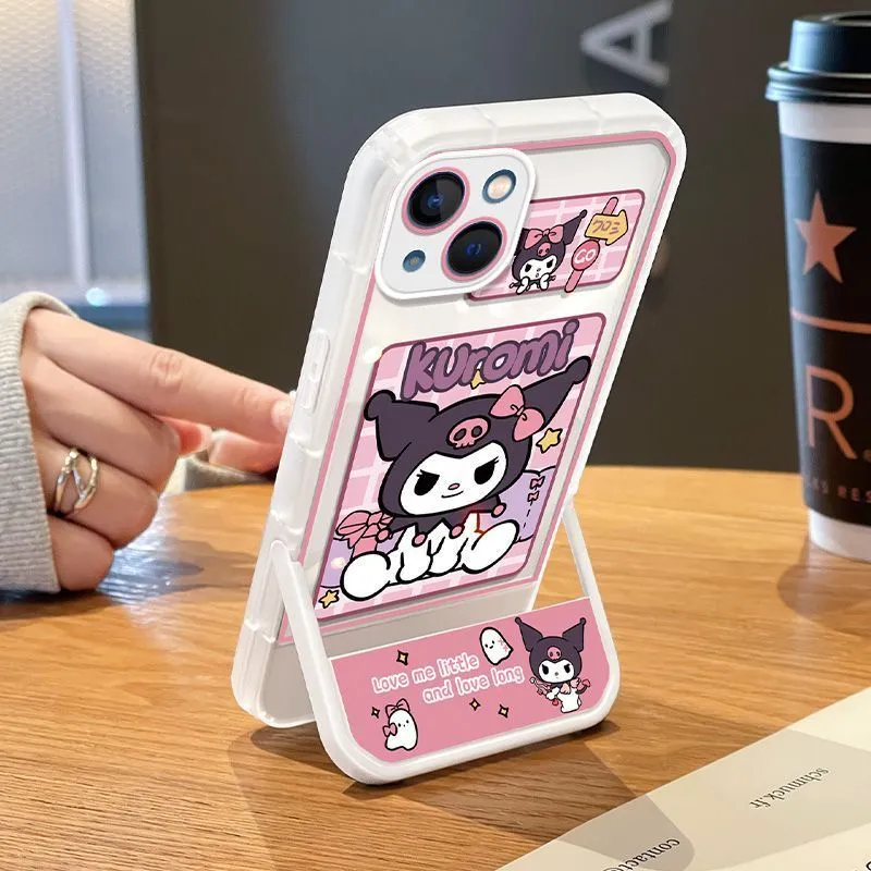 kuromi Sanrio Cinnamoroll Stitch Family Stand phone Case iPhone 14