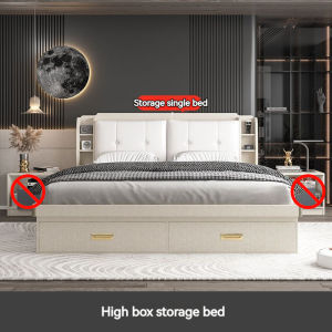Storage Solid Wooden Bed Frame Tatami Storage Bed Single Bed Double Bed Small Bed Full Bed
