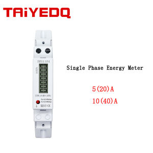 Dds1104 5(20) một 10(40) một một pha đồng hồ đo năng lượng AC 220V 50Hz 1p2w LCD Oát kế kỹ thuật số điện năng tiêu thụ Đồng hồ kWh