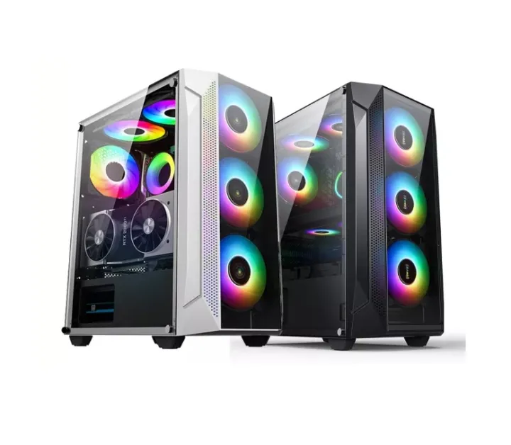 Keytech T 100 KENLEI KEYTECH T1000 ATX Tempered Glass Midtower Desktop PC Gaming Case ...