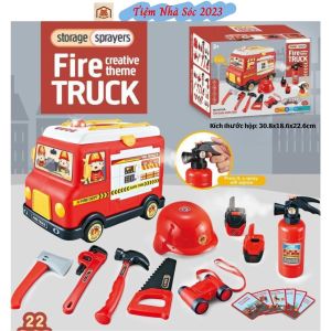 Bộ đồ chơi nhập vai lính cứu hoả 22 chi tiết có đèn nhạc kèm nhiều dụng cụ cho bé-Tiệm Nhà Sóc 2023