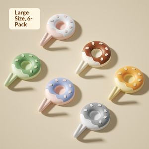 JJT Cute Donut Shape Wall Hooks No Drilling Strong Adhesive Heavy Duty Kitchen Bathroom Storage Hanger