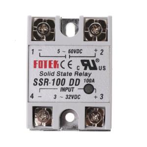โมดูลโซลิดสเตทรีเลย์แบบ SSR-100 DD 100A 3-32V สำหรับอินพุต DC 5-60V สำหรับเอาต์พุต DC
