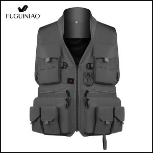 Fuguiniao Áo khoác câu cá nhanh khô cá vest chất liệu thoáng khí Áo khoác câu cá thể thao ngoài trời sống tiện ích an toàn Áo ghi lê