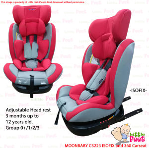 MOONBABY CS223 ISOFIX and 360 Rotating Carseat for newborn up to 12 years old