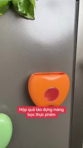 Hộp đựng màng bọc thực phẩm túi đựng rác dán tường tiện dụng hình táo Vuadienmay