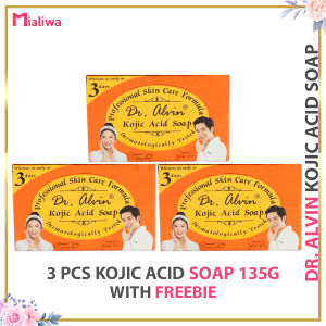 10 Pcs Dr. Alvin Kojic Acid Soap 135g Sabon Pampaputi Whitening Exfoliating Moisturizing Face Body Wash Moisturizer Glutathione Pimples Acne Pore Pekas Melasma Peklat Scar Blemishes Blackheads Wrinkles Dark Spots Hydrating Beauty Skin Care For Men & Women