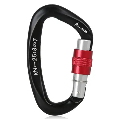 [Fast delivery]25KN Professional Climbing Carabiner Screw Locking Gate Carabiner Heavy Duty D-shape Climbing Buckle D-ring Carabiner Lightweight Hammock Locking Clip for Climbing