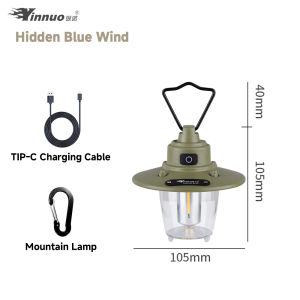 Retro LED Camping Lamp USB Rechargeable Portable Outdoor Light for Camping Hiking Fishing