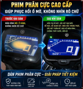 Phim phân cực giúp phục hồi màn hình Exciter 2019 bị ố mờ không rõ chữ