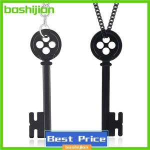 bashijian Halloween Metal Key Skeleton Props Neil Gaiman Black Treasure Chest Key Necklace