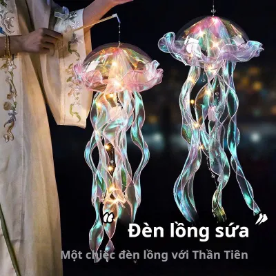 Lồng Đèn Sứa Phát Sáng Trung Thu LED 7 Màu – Đèn Cổ Trang Siêu Hot Rước Đèn Đẹp Như Thần Tiên