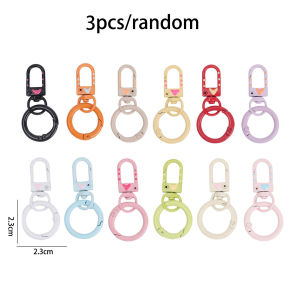 6Pcs DlY Jewelry Making Keychain Metal Hanging Ring Colorful Donut Keychain Universal Buckle