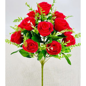 12/18 heads plastic rose bouquet Artificial flower big design for decoration wedding debut valentine