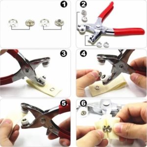 Bộ Kìm Bấm Cúc Áo Kèm Hộp 100 Nút 9.5mm | Dụng Cụ Đóng Cúc Quần Áo May Vá Sửa Đồ Gia Đình Tại Nhà