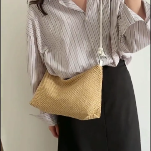 Large Capacity Handbags for Women Straw Woven Shoulder Bag Ladies Vacation Bag Female Summer Beach-Bag Seaside Tote Bag