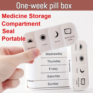 Large capacity Divided medicine box Medicine bottle Convenience Longterm durability 7 days and 28 frames Grid/Weekly Pill Box Portable Pill Box Sealed Compartment Medicine Storage Daily Life