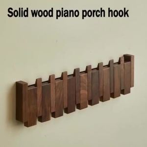 Natural wood wall-mounted piano coat rack porch wall art hook for closet kitchen bedroom porch