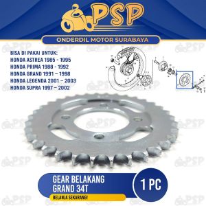 Ger Belakang Grand 34T - Gear Gir Gigi Belakang Type 428 Honda Astrea Legenda Prima Supra Win