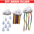 Diy Craft Meronce Gantungan Pelangi Hujan Awan Menempel Kapas Prakarya Anak Stik Es Krim Sedotan Kerajinan Tangan Mainan Edukasi. 