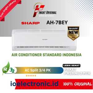 AC SHARP STANDARD 3/4 PK AH-A7BEY NEW R32 FREE PASANG+ACESORIES MURAH