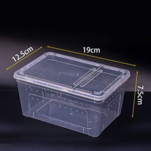AKZDXE Transparent Reptile Breeding Box Stackable Ventilated Turtle Transport Container Durable Clear View Reptile Terrarium Crawling Pet