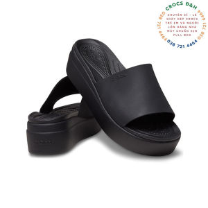 Giày dép crocs - dép quai ngang nhựa crocs blooklyn Slide wedge đế xuồng 4.5 cm cho nữ chống thấm nước chống trơn trượt chống hôi chân hàng nhà máy xuất xịn đầy đủ hộp hoặc túi crocs