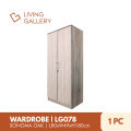 Living Gallery 2-Door Wardrobe | L80xW49xH180cm | Versatile Cabinet Design | Full Length Hanging | Easy To Assemble | LG 078. 