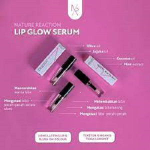 LIP GLOW SERUM NATURE REACTION / LIP GLOW SERUM PEMERAH BIBIR / PELEMBAB BIBIR LIP GLOW SERUM