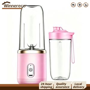 Electric Portable Blender with 6 Blades 400ml Rechargeable Juice Cup for Fitness and Home Kitchen Food Mixer