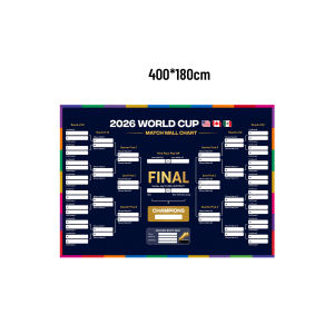 Dowmoo 2026 US Canada and Mexico World Cup Flag Fans Cheer Banner Flag Competition Schedule Banner Top 32 Match Table (400 * 180cm)