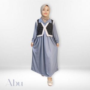 CF Kids Gamis Anak Perempuan Kombinasi Rompi Salur Vistaterry Aiza