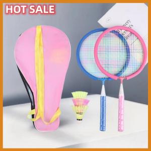 🔥🔥🔥dingdaocunz Children Lightweight Badminton Rackets Family Game Toy Double Racquet Set Comes With Carrying Backpack Kids Equipment