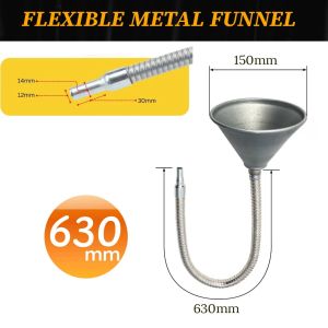 330mm 630mm Flexible Iron Diesel Petrol Oil Funnel Oil Fuel Pour Spout Car Motorcycle Vehicle.