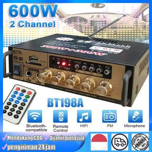 Power Amplifier Bluetoth BT198B ECHO Amplifier Karaoke Bluetooth Amplifier Board 220V 12V Power Amplifier Wireless BT 5.0 Kerndy BT-198B ECHO 300W+300W Amplifier Stereo Karaoke Remote Control Mikrofon Reverb Fungsi Penyesuaian