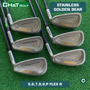 Bộ gậy golf sắt nam Stainless Golden Bear 6 cây 56789P Flex R nguyên bản